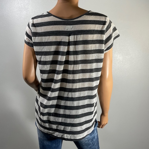 *Converse One Star Women's Striped Short Sleeve Top Sz L - Picture 4 of 7